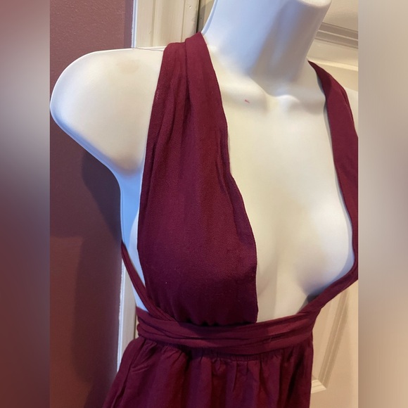 Tobi maroon multi way tie wrap dress XS - Picture 4 of 8